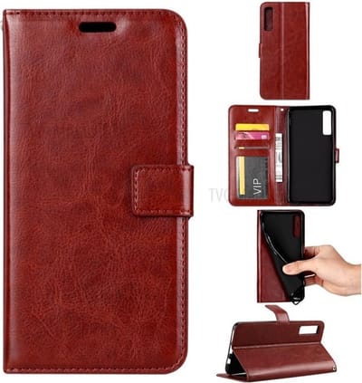 LuxeBass Hoesje geschikt voor Samsung Galaxy A9 (2018) - Bookcase Bruin - portemonnee hoesje - telefoonhoes - gsm hoes - telefoonhoesjes