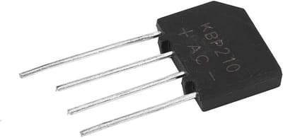 Gelijkrichterbrug - Diodebrug Platte - Elektronische Schakelingen - 1000V 2A - 4x3x1 cm