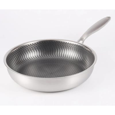 316 Roestvrij Staal Koekenpan Wok Anti-aanbakpan Steak Kookpan Sauspan Inductie Gasfornuis Universeel Keuken Kookgerei Pot Outer diameter 30cm gray