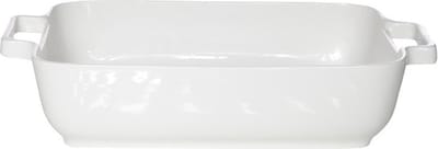 Ovenschaal - met handvaten - wit - 24 x 19 cm - porselein - rechthoekig - braadsledes - Ovenschotel schaal - Bakvorm/braadslede