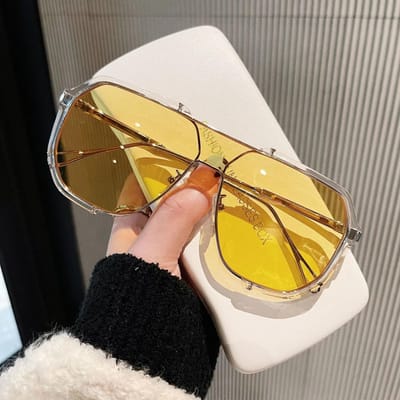 Grootmontuur Zonnebrillen Dames Nieuwste Unieke Eénstuk Mode Zonnebrillen Voor Mannen UV400 Punk Brillen Trending Dames Brillen UV400 white
