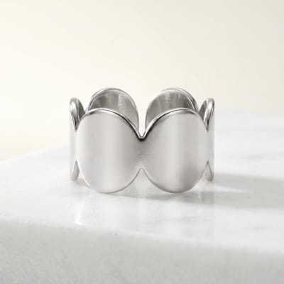 Lundholm Svea Ring Dames Zilverkleurig Ringen Dames Zilver – Premium Stainless Steel – Verstelbare Statement Ring Sieraad Cadeau Dames – One Size – Scandinavisch Design