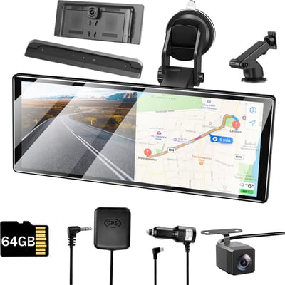 ESSGOO 11,3 Inch Draadloos CarPlay & Android Auto Scherm – Portable Auto Display - Met Voorcamera – IPS Touchscreen – BT/GPS/FM/AUX/64GB