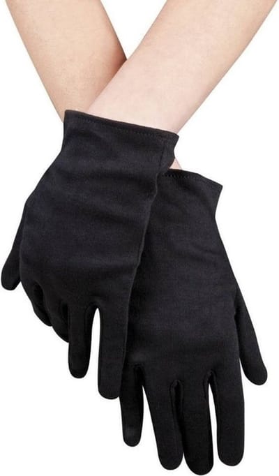 Zwarte korte verkleed handschoenen voor volwassenen - Horror/Halloween themafeest - Party verkleed accessoire