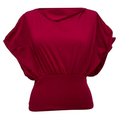 Rick Owens blouse met boothals en korte mouwen in roze katoen