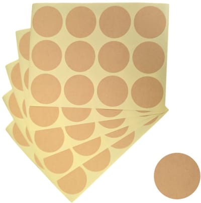 120x Beige Stickers Op Vel - 35mm - Lege Stickers - Sluitsticker - Sluitzegel - Cadeau Sticker - Beige - 120 Stuks