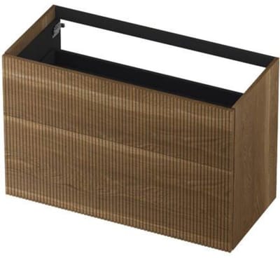 INK - Onderkast 2 Laden Push To Open Verticaal Gefreesd Bestaande Uit: - 1000x450x650 Mm - Massief Eiken Ash Grey