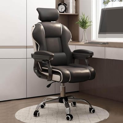 Gaming bureaustoel ergonomisch executive draaistoel met verstelbare rugleuning 90–110°, PU leer, zithoogte 45–55 cm, draagkracht 150 kg – Mobili Bella