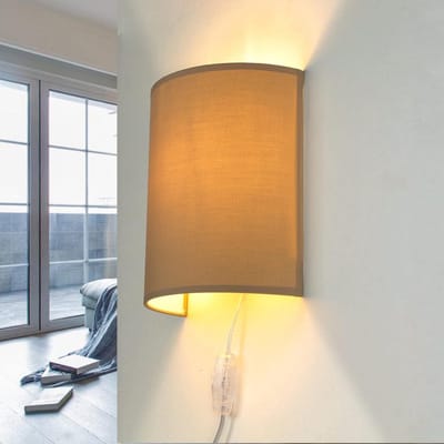 Moderne Ophanglamp Binnen met Snoer en Schakelaar - Wandlamp Woonkamer en Slaapkamer - Koffiebruin