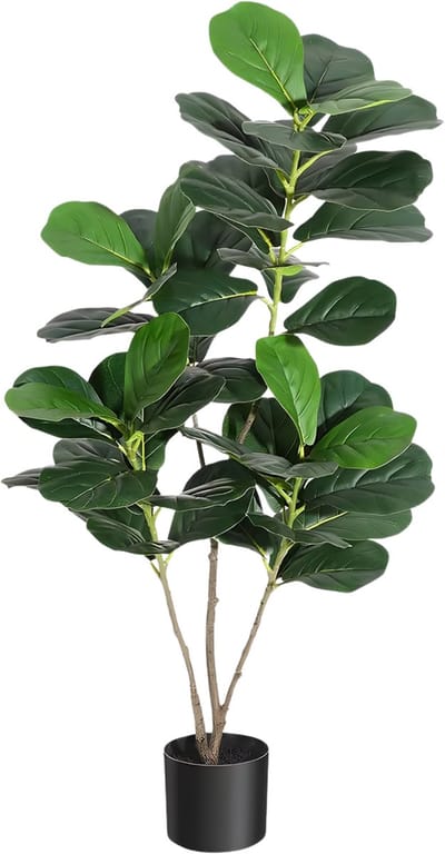 Kunstmatige Vioolblad Vijgenboom - Kunstplant - Voor Binnen, Buiten & Thuiskantoor - Grote Faux Plantenboom met Zwarte Plantenbak - Nep Plant Decoratie - Groen-150cm