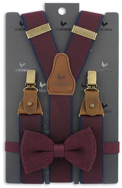 Sir Redman - Bretels met strik - bretels combi pack Crushed Berry - aubergine / blauw
