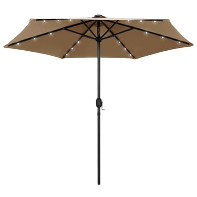 vidaXL - Parasol - met - LED-verlichting - en - aluminium - paal - 270 - cm - taupe