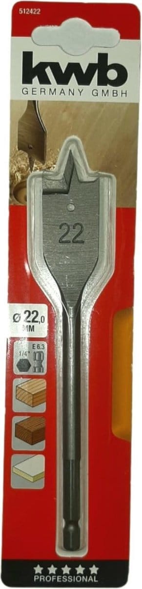 KWB - Speedboor - Lepelboor - met voorsnij punten - 22mm Profi