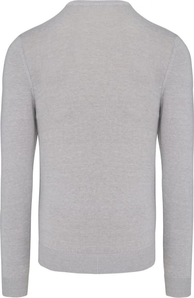 Pullover/Cardigan Heren S Kariban Ronde hals Lange mouw Grey Melange 50% Katoen, 50% Acryl