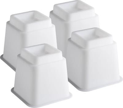 Bedverhogers wit - bedklossen - meubelverhogers - stoelverhogers 13 cm hoog. Per set van 4. Max. 600 kg
