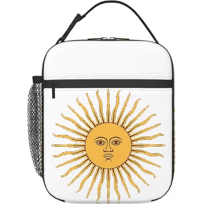 Zon Van Mei Vlag Van Argentinië Geïsoleerde Lunchtas voor Vrouwen Kinderen Draagbare Voedseldozen Thermische Lunchbox Tote One Size