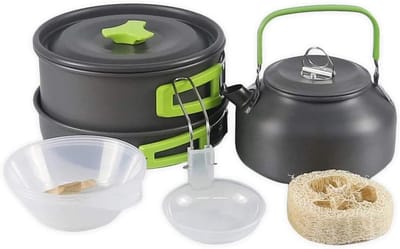 Kampeer Kookset - Outdoor Keukengerei - Reizen en Picknicken - Lichtgewicht Aluminium - 710g