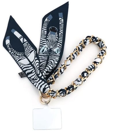 Luxe telefoonkoord - Kort - Donkerblauw - Dames - Goudkleur - Telefoon/Handtas accessoire