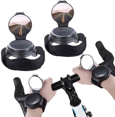 Set van 2 polsbandjes voor fietsspiegels - 360° verstelbaar - polsbescherming en accessoire voor mountainbike achteruitkijkspiegels