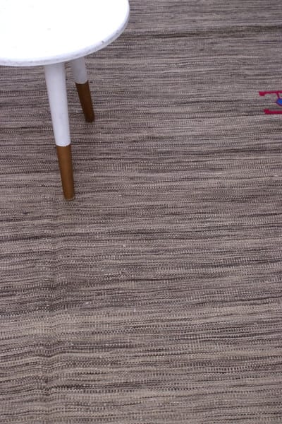 Grijs Tapijt Laagpolig Handgeweven Wollen Vloerkleed - Koho Afghan Modern Kelim 233x160 - 233x160cm- Modern - Woonkamer - Salon - Slaapkamer - Eetkamer