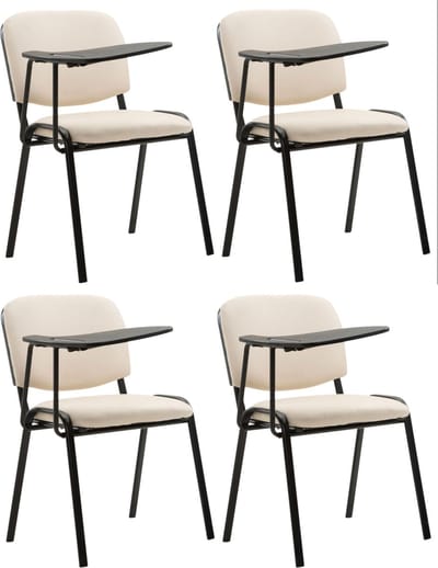 CLP Ken Set van 4 stoelen - met klaptafel - Kunstleer creme