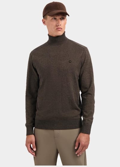 No Excess Pullover Roll Neck Taupe Maat: M | Coltruien Outlet | Heren | Bruin