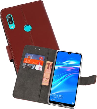Booktype Telefoonhoesjes - Bookcase Hoesje - Wallet Case - Geschikt voor Huawei Y7 / Y7 Prime (2019) - Bruin