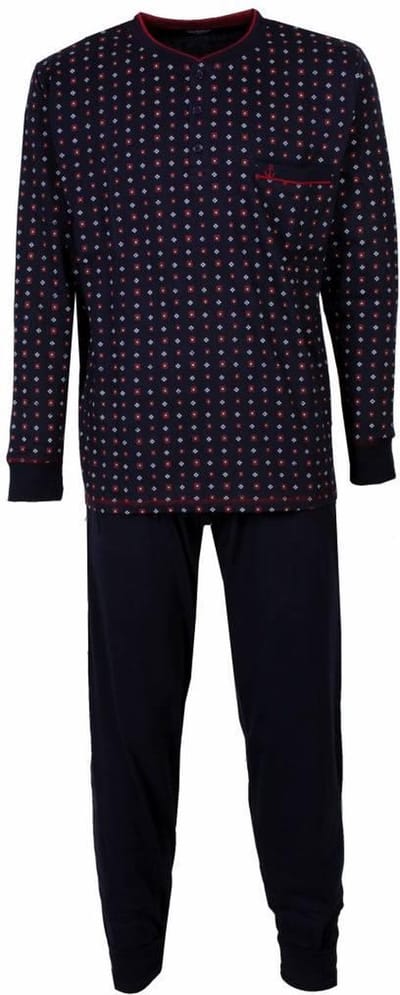 Paul Hopkins Heren Pyjama - Katoen - Met Boorden - Blauw - Maat S