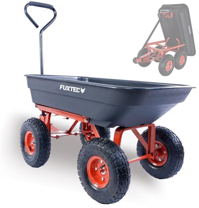 Tuinwagen - FUXTEC FX-KW2175 - 4 wielen, kipwagen, transport, 300 kg bouwplaats