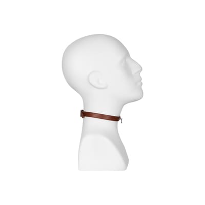 Rimba - Collar Leer Met Kleine Ring 1,5 cm Breed - Bruin