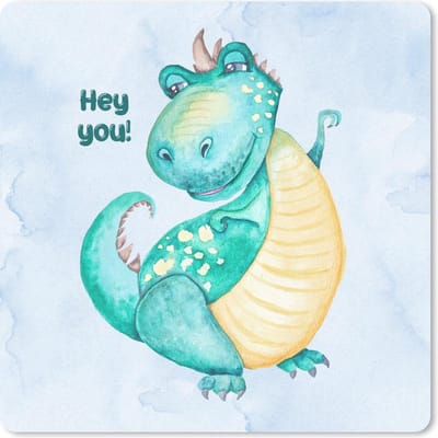 Muismat 20x20 cm - Mousepad Dinosaurus - Quotes - Kinderkamer - Jongens - Meisjes - Kinderen - Muismatten