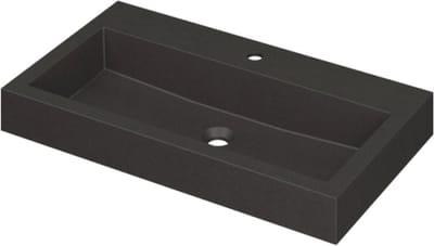 INK® Momento wastafel quartz met 1 kraangat 80 x 9 x 45 cm, quartz zwart