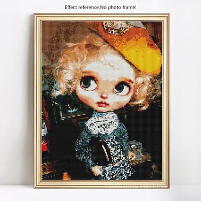 Peinture de diamant de dessin animé, décoration de maison, couture, affichage de mosaïque de diamant, broderie de diamant pour fille 20X30 brown