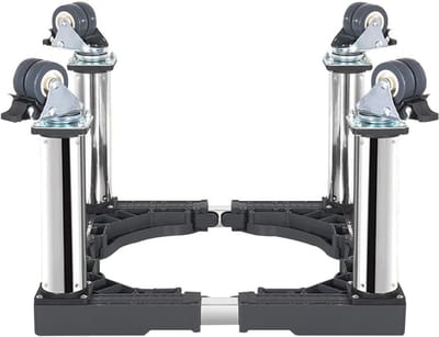 Verrijdbare Apparaatbasis - Onderstel Wasmachine Koelkast - Huishoudelijke Apparaten Verplaatsen - Verstelbare Lengte Breedte - 32 cm Hoogte - Zwart