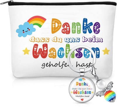 Dailygoods- Sleutelhanger Bedankcadeau - 3D Parelengel - Make-uptas - Opvoeder - Dagmoeder - Schattig Ontwerp 26 x 15 x 5 cm - Bedankje