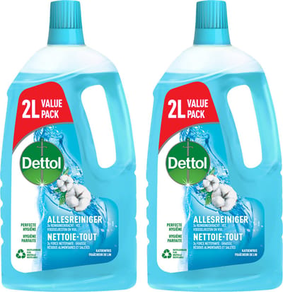 Dettol - Power & Fresh Allesreiniger Katoenfris - 2000ml - 2 stuks - Voordeelverpakking