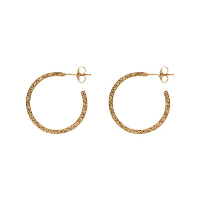 HÕBE – Rozalen Oorbellen– 18 Karaat Goud Verguld Sterling Zilver – Gerecycled Zilver –  Oorbellen– Handgemaakte Sieraad – Accessories – Dames Oorbellen– Oorhangers  Hoop