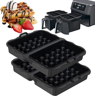 Herbruikbare Siliconen Air Fryer Liners - 2 Stuks Wafel Inzetstukken voor Gezond Frituren, Perfect voor Diverse Airfryers en Bakaccessoires