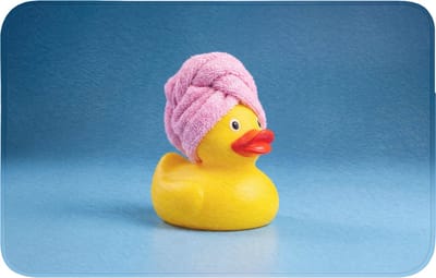 WC mat 80x50 cm - Antislip - Badeend - Handdoek - Blauw - Toiletmat - Vloermat - Douchemat - Toilet tapijt - Toiletmatten