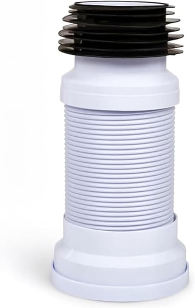 Verstelbare Afvoerslang voor Toilet, Flexibele Verbinding met Diameter 260 mm - 500 mm, Wit, Ideaal voor Afvoer en Sifon Installatie
