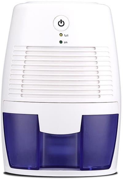 luchtontvochtiger- dehumidifier- Kleine luchtontvochtiger- Draagbaar - Mini-luchtontvochtiger - Stille werking - Voor omgevingen met een hoge luchtvochtigheid in huis, badkamer, slaapkamer, kantoor, kelder, kast en camper (Wit - 22 x 15 x 12 cm)