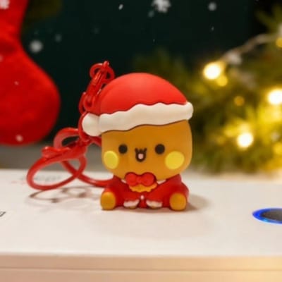 Schattige Bubu Dudu Sleutelhangers Kerstboom Decoraties Yier Panda Beer Hangers Woondecoratie Rugzak Tas Ornamenten Auto Accessoires red