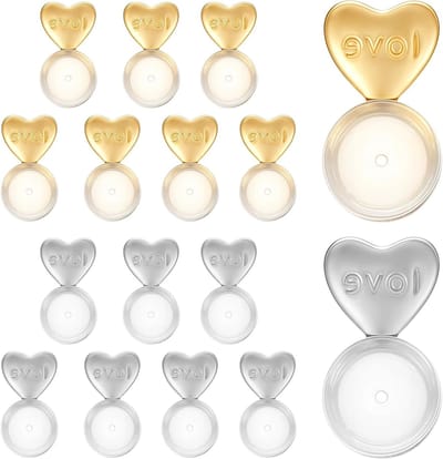 16 Stuks Silicone Oorbel Steunen voor Zware Hoepel Oorbellen en Studs, Veilige Vervangingen in Goud en Zilver