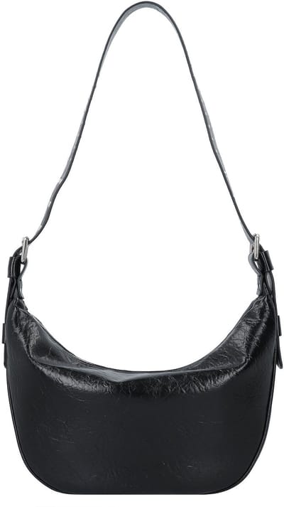 SEIDENFELT MANUFAKTUR Schoudertas Liinaja Hobo Bag Glossy Black Zwart