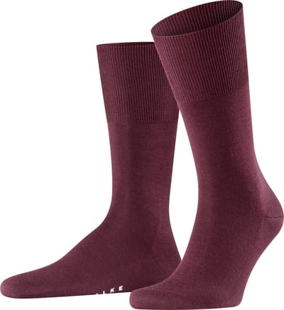 FALKE Airport eenkleurig wol katoen sokken heren rood - maat 41-42