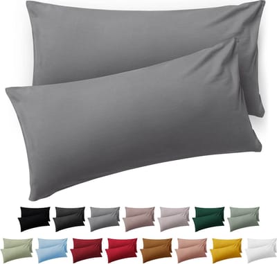 Blumtal Kussensloop Microvezel Kussenhoes 40 x 60 cm - Grijs - Met Rits - Set van 2