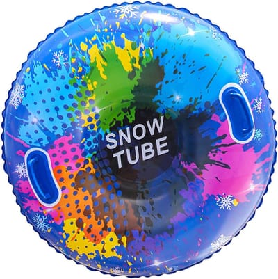 Opvouwbare opblaasbare sneeuwband met handvat PVC-sneeuwband Wintersportspeelgoed voor buiten Opvouwbare slee met handvat