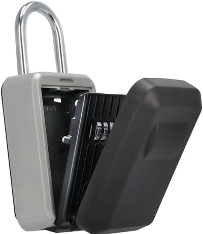 Brihard sleutelkluis - waterdichte sleutelbox met 4-cijferige combinatie - voor binnen en buiten - zilver en zwart - inclusief bevestigingsmateriaal