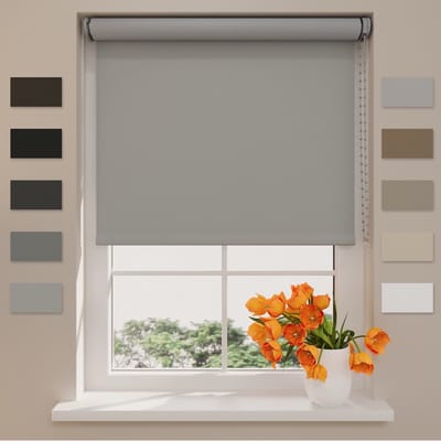 DTCH® Rolgordijn Verduisterend - Easy Match - Cement - 40 x 190 cm - Rolgordijn zonder boren - Maten van 40 t/m 240 cm breed
