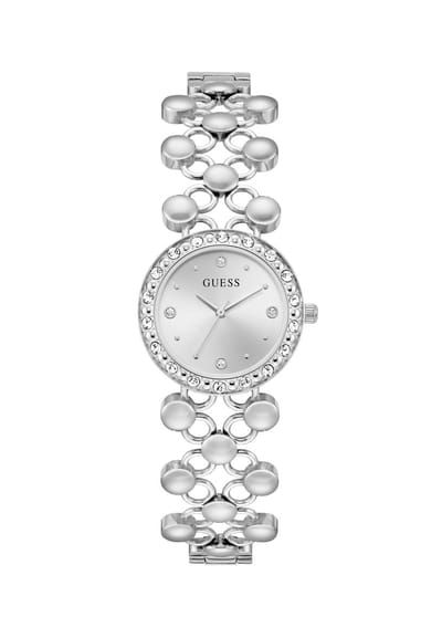 Guess Lacey Quartz Analoog Horloge Silver Tone Behuizing: 100% Roestvrij Staal| Armband: Roestvrij Staal 28 mm U1425L1M, U1425L2M